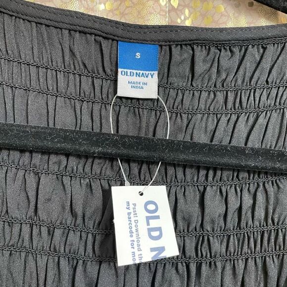 Old Navy Black Jack Fit & Flare Long-Sleeve Eyelet Mini Dress Small NWT - Picture 3 of 8